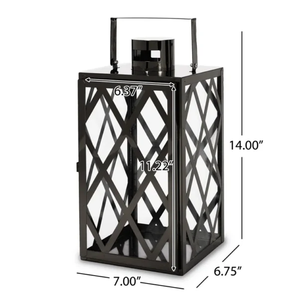 60dc34cde4694db889094b2b7fbb9eea_82d599375c0d99148e9eec59faecef81 ANTON 14"H STAINLESS STEEL LANTERN