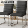 2-Pack - Premium PU office/dining chairs with high-density foam, sturdy iron legs (electroplate/spray paint), multiple colors. Easy assembly