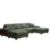 Convertible U-shaped Combination Sofa, Corduroy Fabric, Modern Comfortable Large Size 4 Seat Sofa, Living Room Double Lounge Chair ,Green