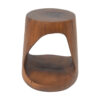 MGO Hollow Side Table, Wood-like texture,antique brown Color