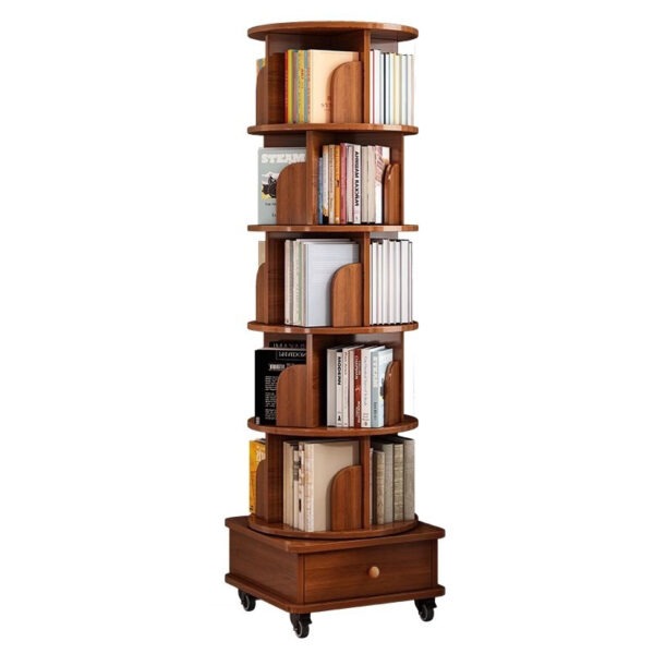 61c35131e21447508acd5a4a08f731fa_b5d57c39515a1a0ddc6a750de861d554 (UPGRADED) Rotating Bookshelf, 360 Display Corner Bookshelf for Small Space, 6 Tier Bookcase Storage Rack with Wheels, Wood Narrow Organizer for Bedroom, Living Room, Study Room, Walnut Brown, Shelves