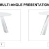A 42-inch stainless steel leg round table with a marble top is suitable for use by four or six people