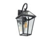 21"(H) 1-Pack Outdoor Wall Lantern Light – Modern Black Metal & Clear Glass Sconce for Porch, Patio, and Garden Lighting (Bulb Not Included)