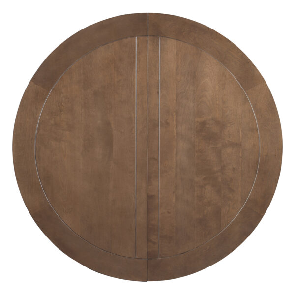 TREXM 5-Piece Extendable Dining Table Set for 4, Round Dining Table for 4 with Upholstered Chairs, Farmhouse Kitchen Table Set with Removable Leaf for Dining Room and Kitchen (Brown)