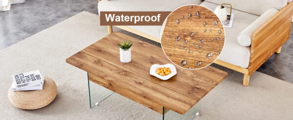 62d5466ed1ec49ec970f8840b0b169e9_071587f0d81cf1c5694da5fd251a5d11 Multifunctional Lift Top Coffee Table -Light Wood Color Grain Sticker, Essential for Modern Homes.Tempered Glass Legs,Lift Top Feature.Perfectly Fitting Into Living Rooms And Office.