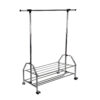 Chrome Metal Clothes Rack Extendable Bar