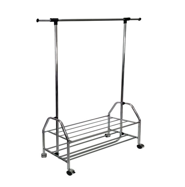 Chrome Metal Clothes Rack Extendable Bar