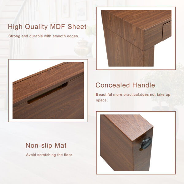 63b3126db5034a328ada68adfaf5d45a_fcd3489ee23ef7fa2c5da0d171ca5458 Elegant Dark Wood Grain Bar Table-50 Inches Long, a Practical Choice for Modern Homes.Dark Wood Grain Texture Sticker,Equipped With Two Drawers.Serving As A Bar Table Or A Desk.