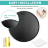 32 Inch Black Metal Framed Round Bathrrom Mirror for Wall.(W2203134044)