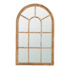 34x54.3" Large Arched Accent Mirror with Brown Frame with Decorative Window Look Classic Architecture Style Solid Fir Wood Interior Decor