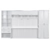 Queen Size Murphy Bed Wall Bed with Closet , Drawers and Shelves, White