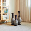 Desktop Vase, Brown Decorative Floor Vase, Classic and Neat Floor Vase, High Independent Flower Stand, Artificial Vine Vase, PVC Floor Vase, Home Decoration Flower Stand Set of 3 pieces