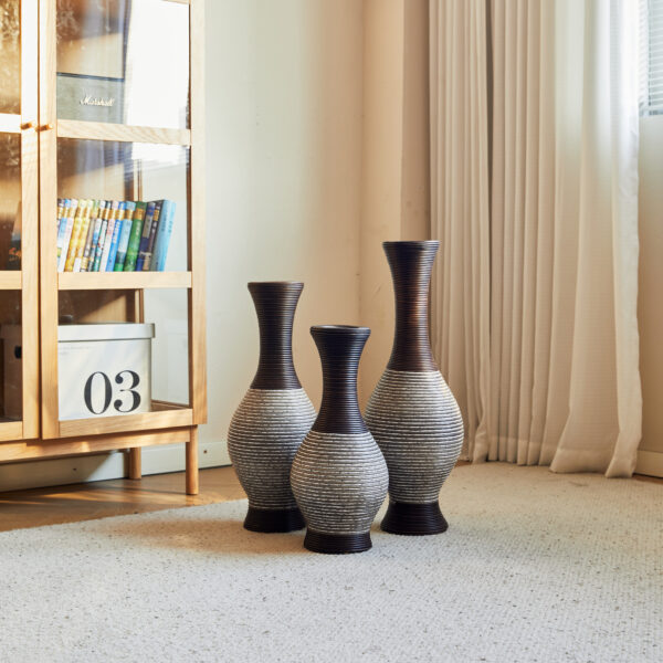662ae0f864ba47e1874abef1ece980a7_f78f029ce920bd52f4a5b7b6f1e9f651 Desktop Vase, Brown Decorative Floor Vase, Classic and Neat Floor Vase, High Independent Flower Stand, Artificial Vine Vase, PVC Floor Vase, Home Decoration Flower Stand Set of 3 pieces