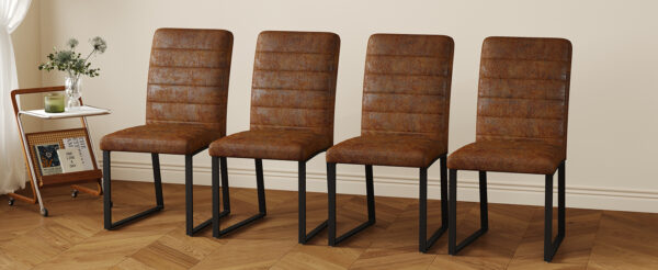 667c1952dbf1428298ae844d8bbec09e_696c3cbd8160210fdd6d564dc1c88d60 4-Pack - Heavy-duty chairs set: 2.1" thick cushion, iron frame, perfect for home or office. Classic colors, great value