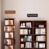 (UPGRADED) Rotating Bookshelf, 360 Display Corner Bookshelf for Small Space, 6 Tier Bookcase Storage Rack with Wheels, Wood Narrow Organizer for Bedroom, Living Room, Study Room, Walnut Brown, Shelves