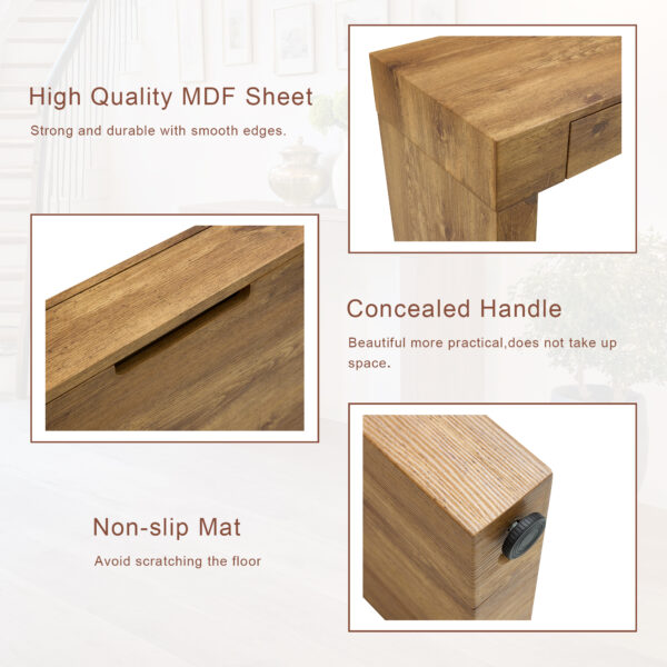 66b7d968ab28408db8676c9b40cbcbbf_01a11d3f9257a6344ea022d40f546bc0 Elegant Natural Wood Grain Bar Table-50 Inches Long, a Practical Choice for Modern Homes.Wood Grain Texture Sticker,Equipped With Two Drawers.Serving As A Bar Table Or A Desk.