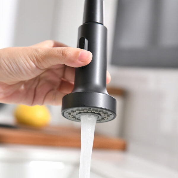 Purifier Kitchen Faucet Drinking Water Faucet With Roll Up Dish Drying Rack, Pull Down Water Filter Kitchen Sink Faucets (Matte Black)
