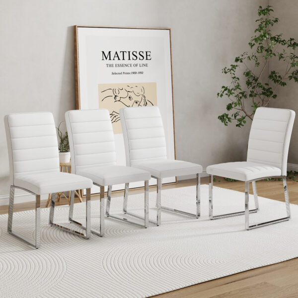 67a3fc555de34958a3e47db68a0a7781_0a100166abe9b1b20cfae461df8a213f 4-Pack - Heavy-duty chairs set: 2.1" thick cushion, iron frame, perfect for home or office. Classic colors, great value W1151134525