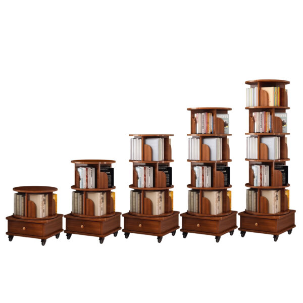 67ae17ad84f444a39e691271019b79c8_ef891fe583f90d1395f89d433699377f (UPGRADED) Rotating Bookshelf, 360 Display Corner Bookshelf for Small Space, 6 Tier Bookcase Storage Rack with Wheels, Wood Narrow Organizer for Bedroom, Living Room, Study Room, Walnut Brown, Shelves
