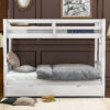 Twin over Pull-out Bunk Bed with Trundle, White(Old SKU:SM000301AAK-1)
