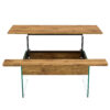 Multifunctional Lift Top Coffee Table -Light Wood Color Grain Sticker, Essential for Modern Homes.Tempered Glass Legs,Lift Top Feature.Perfectly Fitting Into Living Rooms And Office.
