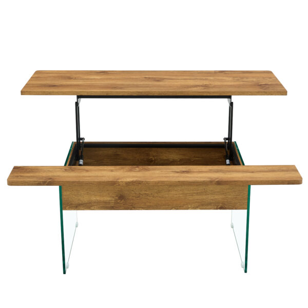 6897f9e2f43d42f6ba62ab8ceaf4ac08_8eadd79c282504210758c9e5b9137159 Multifunctional Lift Top Coffee Table -Light Wood Color Grain Sticker, Essential for Modern Homes.Tempered Glass Legs,Lift Top Feature.Perfectly Fitting Into Living Rooms And Office.