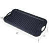 Pre-Seasoned Cast Iron Reversible Rectangular Grill/Griddle, Black,20inch x 10inch