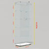 Tempered Glass Display Cabinet, Wine Cabinet, Storage Cabinet, File Cabinet with Bluetooth LED Light Strips, Lock on Door, Tempered Glass Top, Casters at Bottom for Easy Movement, Color: white
