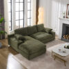 99*69" Modular Sectional Living Room Sofa Set, Modern Minimalist Style Couch, Upholstered Sleeper Sofa for Living Room, Bedroom, 2 PC Free Combination, Installation-free Sofa, L-Shape, Army Green
