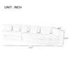 U_Style 115.7" Pure Foam Modular Sofa, 2-Piece Set with 5 Cushions, 4-Seater, Chenille Jacquard Fabric, Curved Design, No Assembly Required, Soft Upholstered Sofa for Living Room & Bedroom