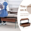 Multifunctional Lift Top Coffee Table -Dark Wood Color Grain Sticker, Essential for Modern Homes.Tempered Glass Legs,Lift Top Feature.Perfectly Fitting Into Living Rooms And Office.