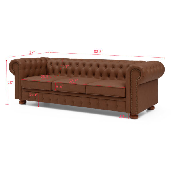 6a8b9455683a4b3d9e197e68fb654e91_20230226_7f869fe0cb40a4f1a5057b3b072323c1 Classic Chesterfield Sofa Brown Faux Leather