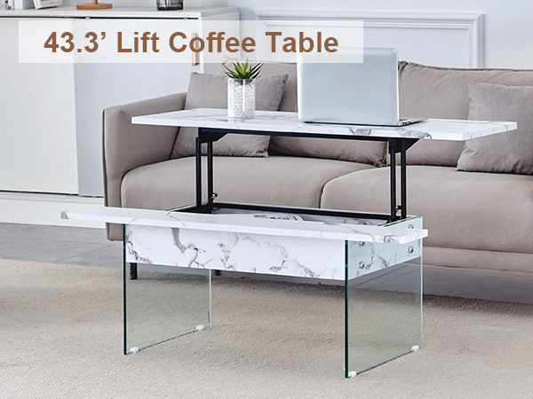 6afd0258d3b247b983fc71500e6dd0ee_961bf52746656b13a139b66c78c51877 Multifunctional Lift Top Coffee Table -White Marble Pattern, Essential for Modern Homes.Tempered Glass Legs,Multiple Color Options,Lift Top Feature.Perfectly Fitting Into Both Living Rooms And Office.