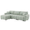 [VIDEO] 110" Modular Sectional Sofa, L Shape with Extra-large Seat, Pull-line Design, Movable Ottoman, High Density Foam, Free Combination, Sturdy Metal&Wood Frame, Boucle Fabric, 3 Colors
