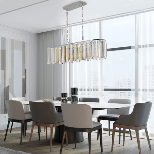 (Same as W1340P189407/L5018) Modern Oval Crystal ceiling chandelier Luxury Home Decor Light Fixture (No Bulbs)