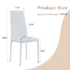 Modern Style Dining Chairs Set of 6 in White, Essential for Minimalist Homes.Meeting Family Dining Needs,PU Material Seat,Silver Metal Legs,Blending into Various Home Environments.W1151107276