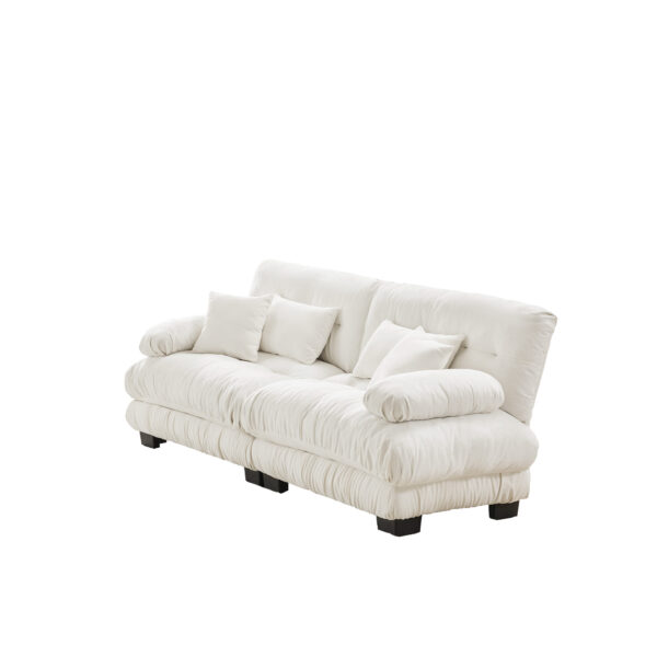 6d219e5b65c340cfbd56886e00ba7321_a2abdf9c586b7a138dc1bc916fcdd6a1 Cloud Couch 2 Seater Sofa for Living Room, Chenille 2 - Seat sofa with 2 Lumbar pillows and 2 throw pillows,Chenille White