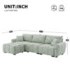[VIDEO] 110" Modular Sectional Sofa, L Shape with Extra-large Seat, Pull-line Design, Movable Ottoman, High Density Foam, Free Combination, Sturdy Metal&Wood Frame, Boucle Fabric, 3 Colors