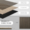 HOMCOM 4 Pack 3D Faux Wood Wall Panels, 24" x 24" Sound Absorbing Acoustic Panels, Wood Slat Wall Panels for Interior Wall Decor, Ceiling, Walnut