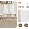 Modern Style Dining Chairs Set of 6 in White, Essential for Minimalist Homes.Meeting Family Dining Needs,PU Material Seat,Silver Metal Legs,Blending into Various Home Environments.W1151107276