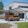 12X20 FT Metal Carport, Outdoor Car Shelter All Weather, Heavy Duty Outdoor Galvanized Car Shelter for Car Boat Truck and SUVs Black