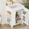 24" Bathroom Vanity with Sink, Bathroom Cabinet with Door Shelf, Side Open Storage, Solid Wood Frame,Soft Closing Door, White