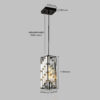 4" Modern Crystal Pendant Light - 3 Pack, Adjustable Hanging Ceiling Lamp with Crystal Prism Design for Dining Room, Kitchen Island, and Living Room -Black Finish