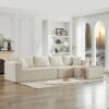 106" Cloud Sectional Couch L-Shape with Right Facing Chaise(Single Seat is not included),Deep Seat Modern Modular Sofa for Living Room,No Assembly Required,Beige (Plush Corduroy Fabric),SF502BG-RFC