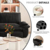 73.2" Queen Pull Out Sofa Bed,3-in-1 Convertible Sleeper Sofa,Multi-Functional Velvet Loveseat Bed,Black(Old Sku:W1885P154641/W1885P214788)