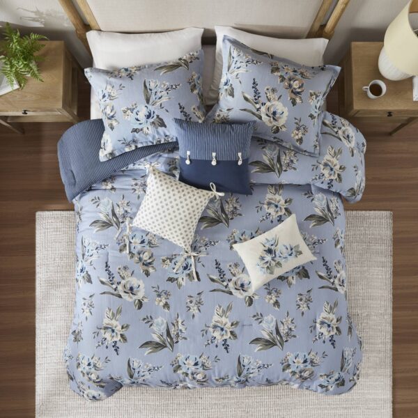 7PCS Queen Vintage Floral Comforter Set