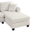 Sectional Sofa 111.8" U-shaped Sofa Chenille Upholstered Sofa Couch with Movable Storage Ottoman for Living Room, White