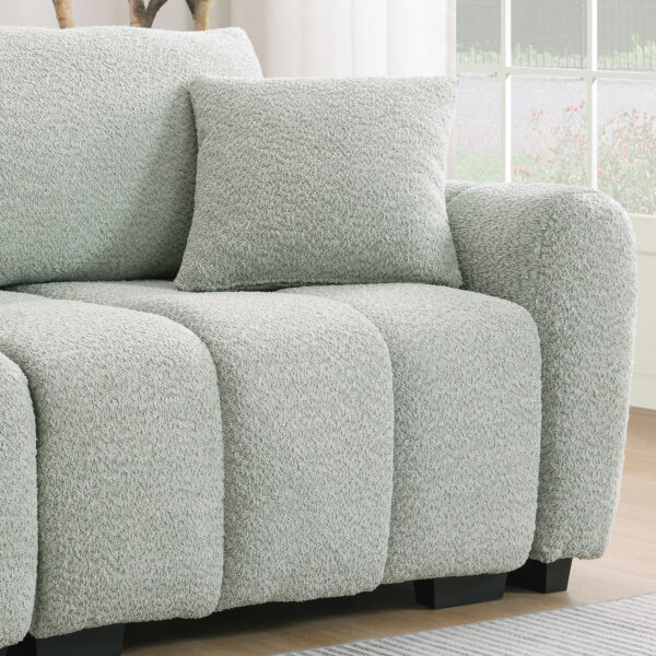 [VIDEO] 110" Modular Sectional Sofa, L Shape with Extra-large Seat, Pull-line Design, Movable Ottoman, High Density Foam, Free Combination, Sturdy Metal&Wood Frame, Boucle Fabric, 3 Colors