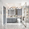 32x24inch Glossy Brushed Silver 3000-6000K LED Bathroom Mirror With Lights,Anti-Fog Dimmable Lighted Wall Mounted Vanity Mirror Master Bath Modern Makeup(Only mirrors, not cabinets)Horizontal&Vertical