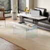 Multifunctional Lift Top Coffee Table -White Marble Pattern, Essential for Modern Homes.Tempered Glass Legs,Multiple Color Options,Lift Top Feature.Perfectly Fitting Into Both Living Rooms And Office.